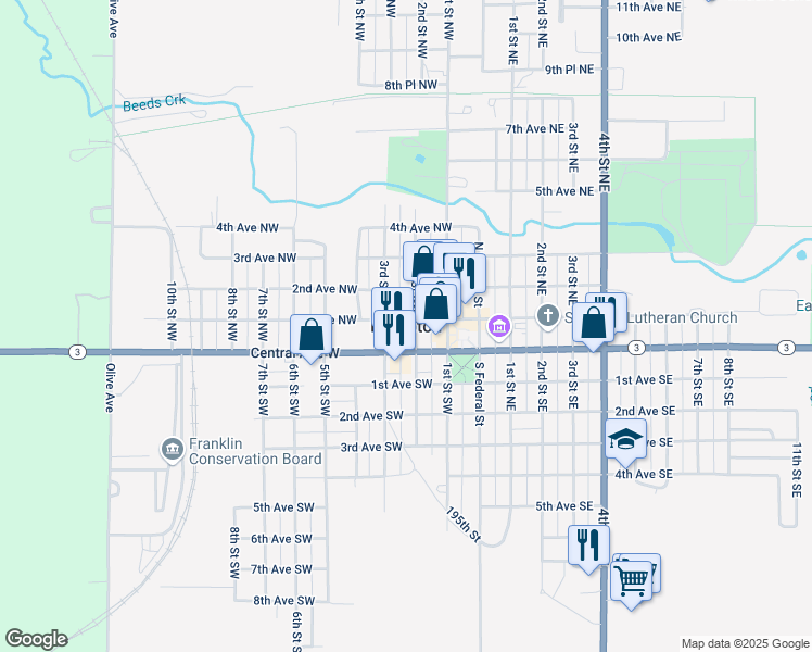 map of restaurants, bars, coffee shops, grocery stores, and more near in Hampton