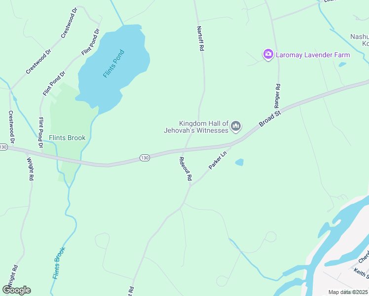 map of restaurants, bars, coffee shops, grocery stores, and more near 262 Broad Street in Hollis