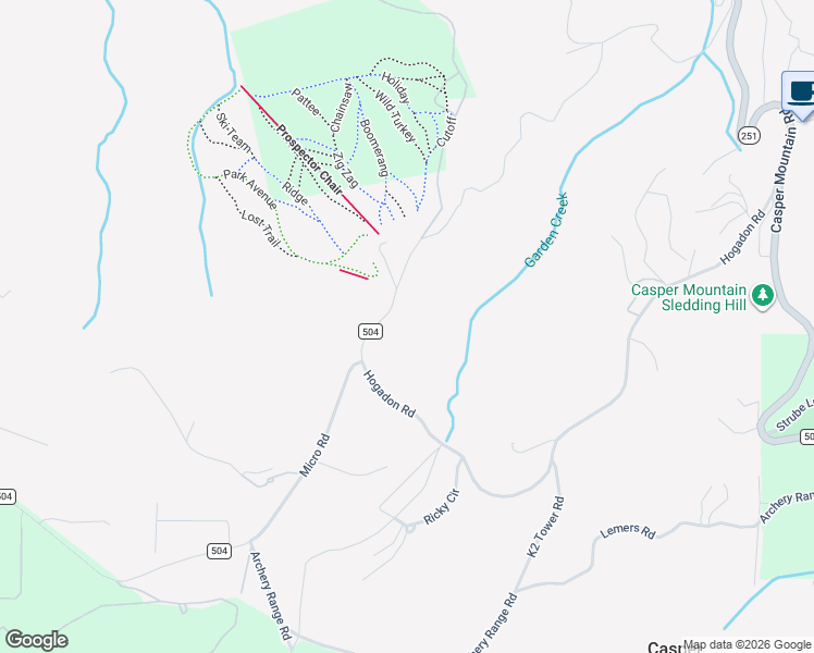 map of restaurants, bars, coffee shops, grocery stores, and more near 2449 Hogadon Road in Casper