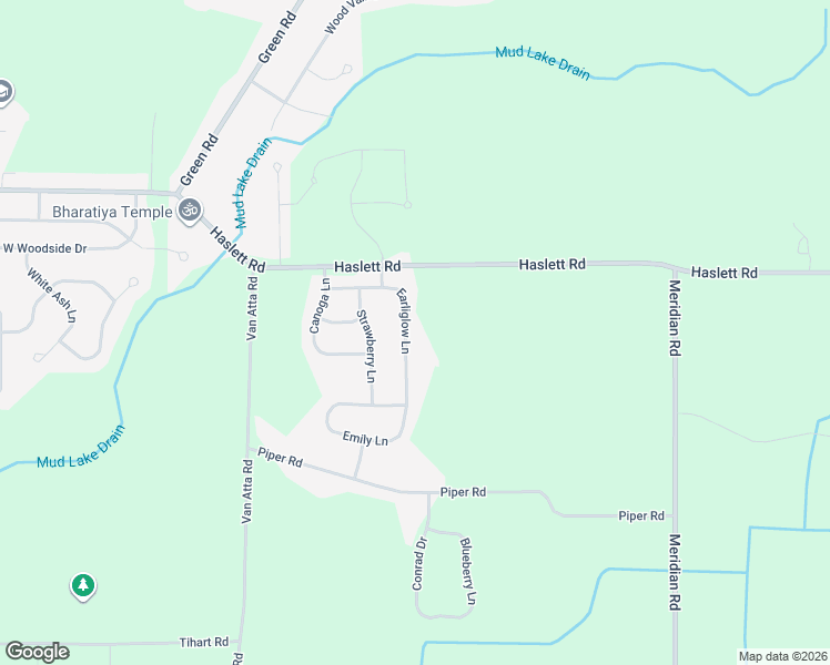map of restaurants, bars, coffee shops, grocery stores, and more near 5554 Earliglow Lane in Meridian charter Township