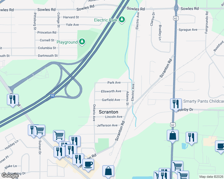 map of restaurants, bars, coffee shops, grocery stores, and more near 4008 Ellsworth Avenue in Hamburg
