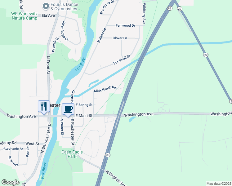 map of restaurants, bars, coffee shops, grocery stores, and more near 605 Mink Ranch Road in Burlington