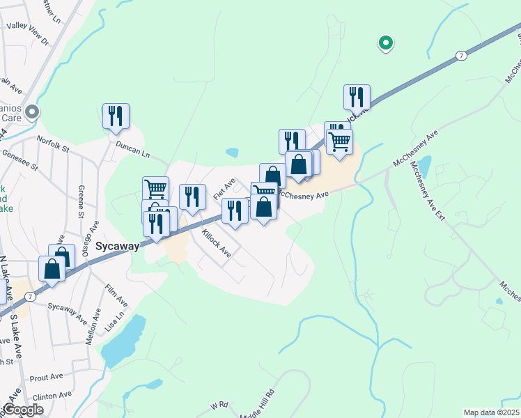 map of restaurants, bars, coffee shops, grocery stores, and more near 720 New York 7 in Troy