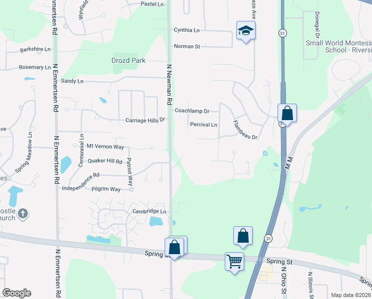 map of restaurants, bars, coffee shops, grocery stores, and more near 5335 Campfire Lane in Mount Pleasant
