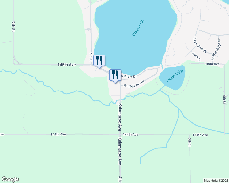 map of restaurants, bars, coffee shops, grocery stores, and more near 4474 Kalamazoo Avenue in Caledonia