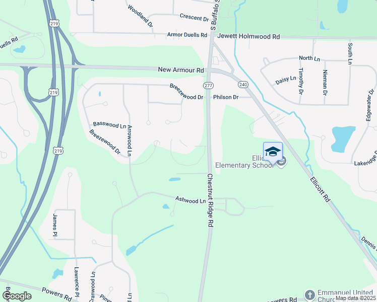 map of restaurants, bars, coffee shops, grocery stores, and more near 5200 Chestnut Ridge Road in Orchard Park