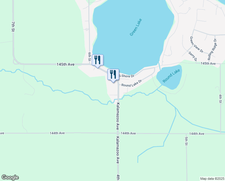 map of restaurants, bars, coffee shops, grocery stores, and more near 4474 Kalamazoo Avenue in Caledonia