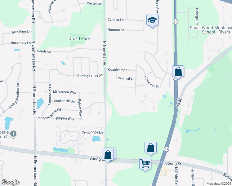 map of restaurants, bars, coffee shops, grocery stores, and more near 5335 Campfire Lane in Mount Pleasant