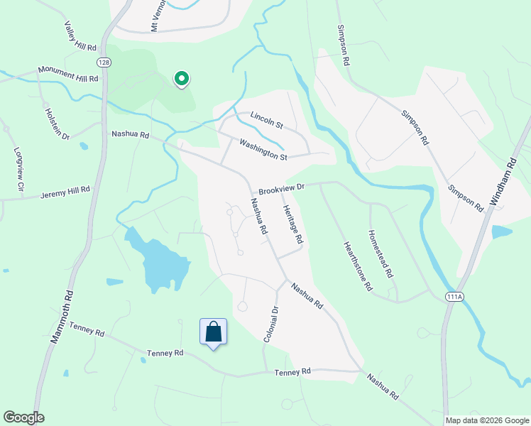 map of restaurants, bars, coffee shops, grocery stores, and more near 62 Nashua Road in Pelham