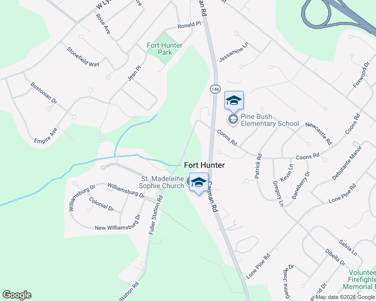 map of restaurants, bars, coffee shops, grocery stores, and more near 7116 Fuller Station Road in Schenectady