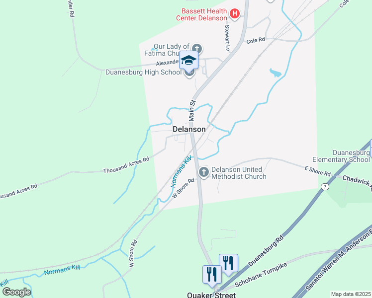 map of restaurants, bars, coffee shops, grocery stores, and more near 1840 Main Street in Delanson