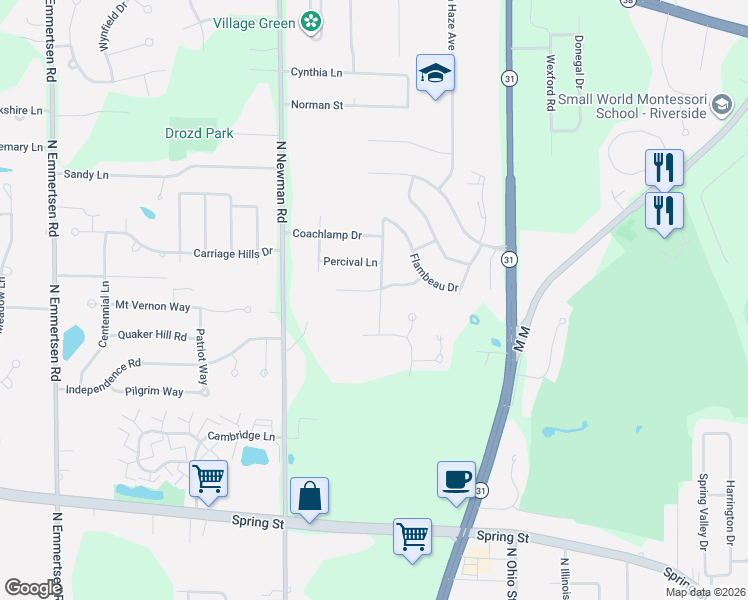 map of restaurants, bars, coffee shops, grocery stores, and more near 1929 Brougham Lane in Mount Pleasant
