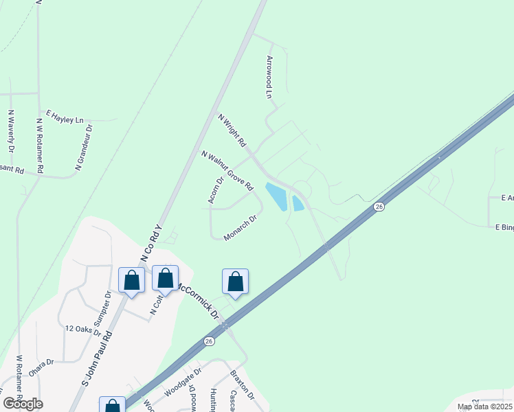 map of restaurants, bars, coffee shops, grocery stores, and more near 5021 Monarch Drive in Milton