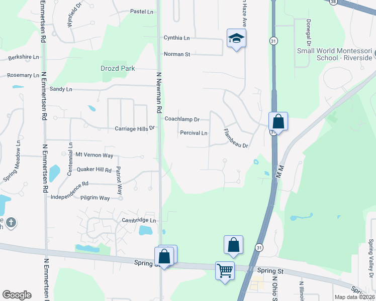 map of restaurants, bars, coffee shops, grocery stores, and more near 5335 Campfire Lane in Mount Pleasant