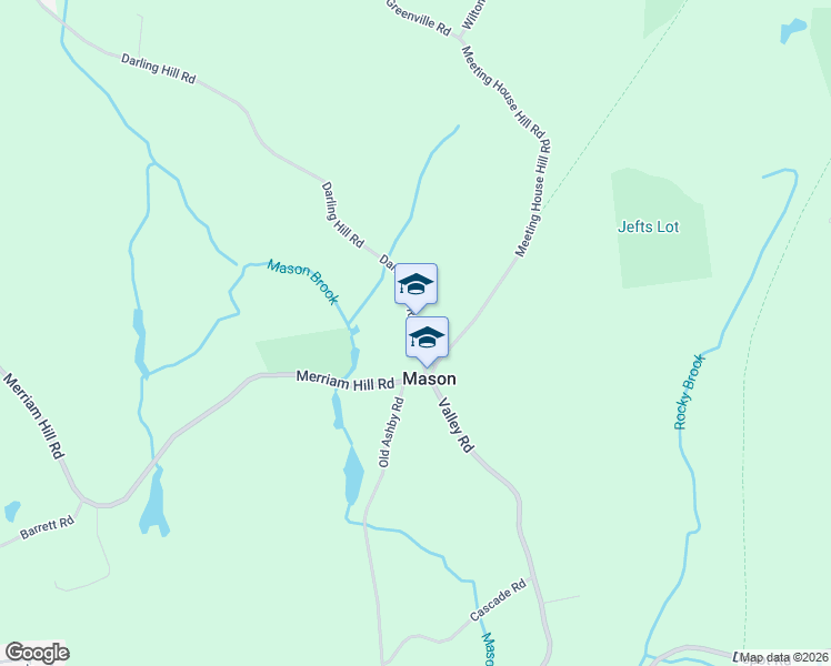 map of restaurants, bars, coffee shops, grocery stores, and more near 13 Darling Hill Road in Mason