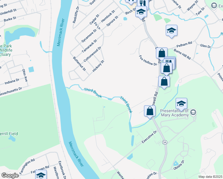 map of restaurants, bars, coffee shops, grocery stores, and more near 161 Lowell Road in Hudson