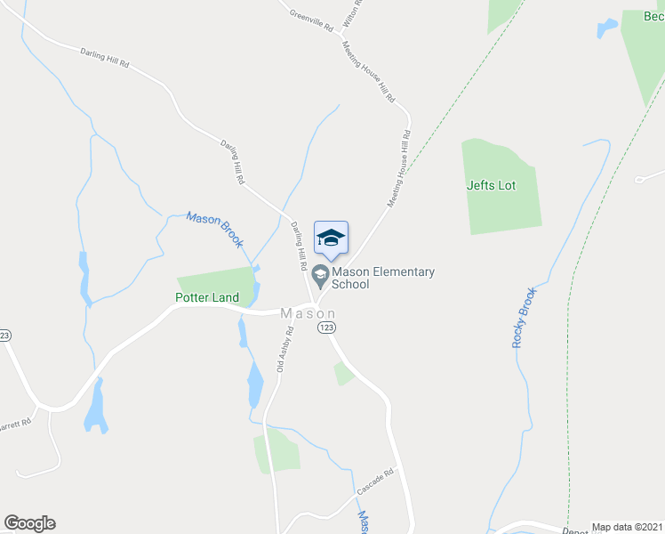 map of restaurants, bars, coffee shops, grocery stores, and more near 13 Darling Hill Road in Mason