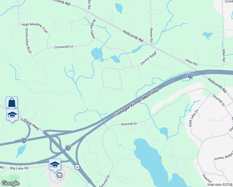 map of restaurants, bars, coffee shops, grocery stores, and more near 7579 Bluebeech Terrace in Clarkston