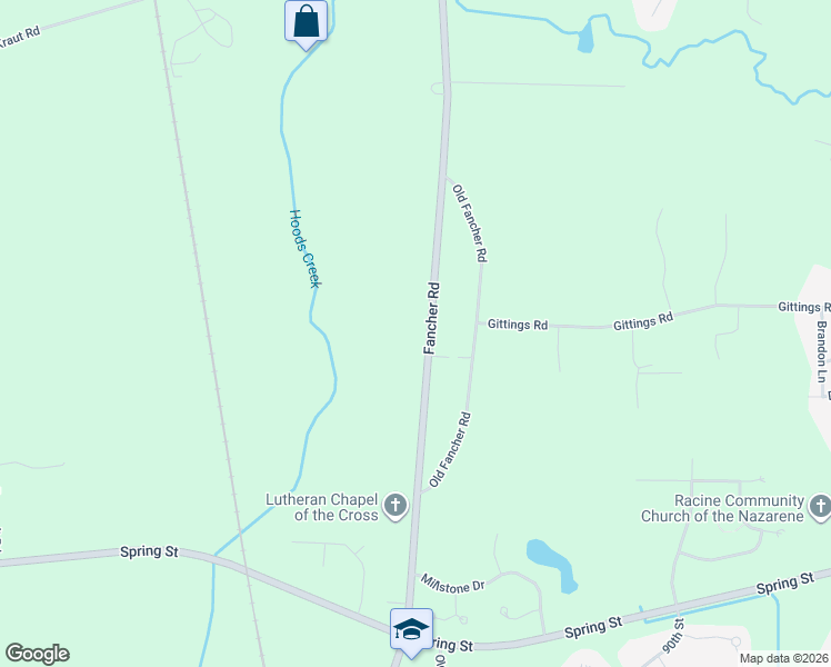 map of restaurants, bars, coffee shops, grocery stores, and more near 1906 Fancher Road in Mount Pleasant