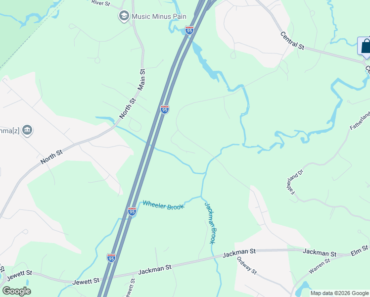 map of restaurants, bars, coffee shops, grocery stores, and more near 65 Larkin Road in Newbury