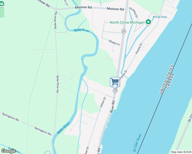 map of restaurants, bars, coffee shops, grocery stores, and more near 5703 Belleview Street in East China