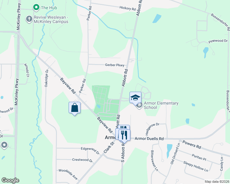map of restaurants, bars, coffee shops, grocery stores, and more near 5194 Abbott Road in Hamburg