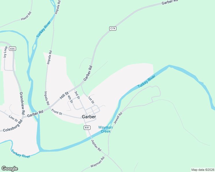 map of restaurants, bars, coffee shops, grocery stores, and more near in Garber