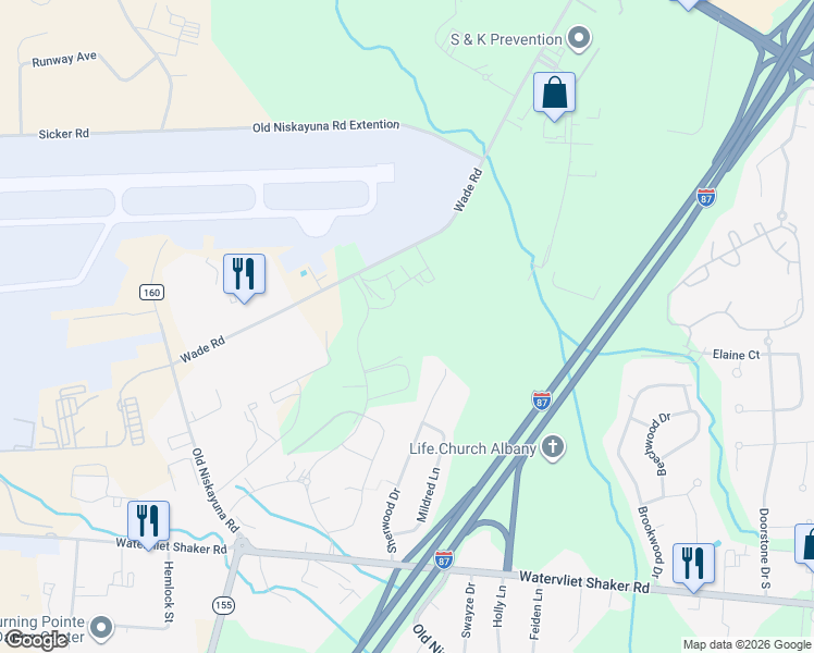 map of restaurants, bars, coffee shops, grocery stores, and more near 10 Hastings Drive in Latham