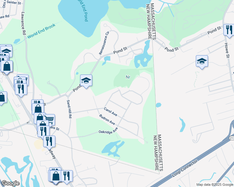 map of restaurants, bars, coffee shops, grocery stores, and more near 19 Twinbrook Avenue in Salem