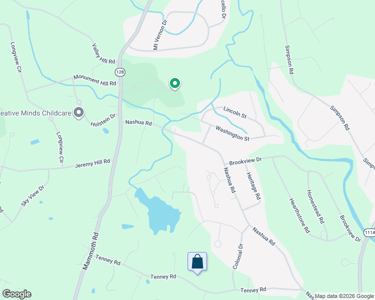 map of restaurants, bars, coffee shops, grocery stores, and more near 87 Nashua Road in Pelham