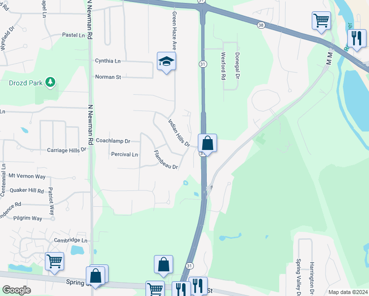 map of restaurants, bars, coffee shops, grocery stores, and more near 1948 Menomonee Avenue in Mount Pleasant