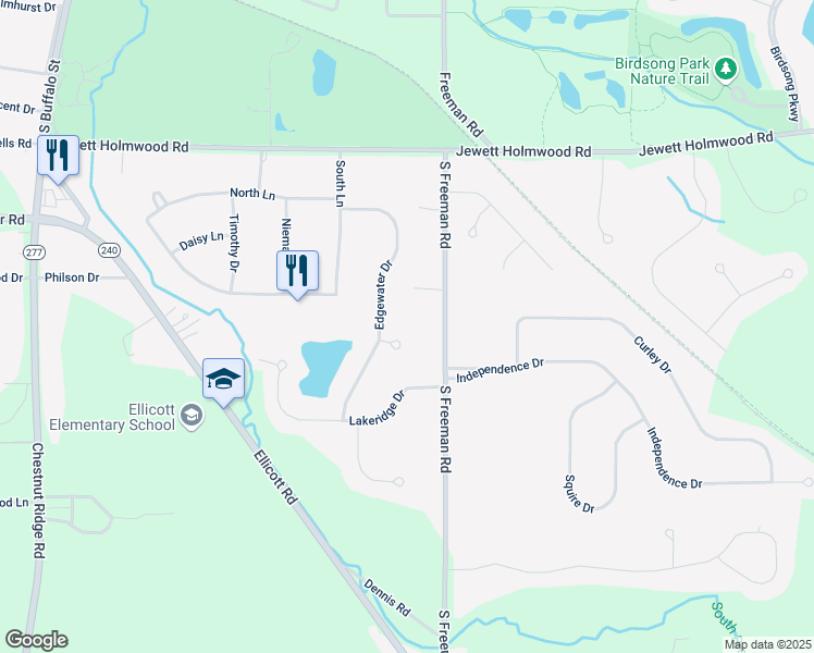 map of restaurants, bars, coffee shops, grocery stores, and more near 4 Old Hickory Court in Orchard Park