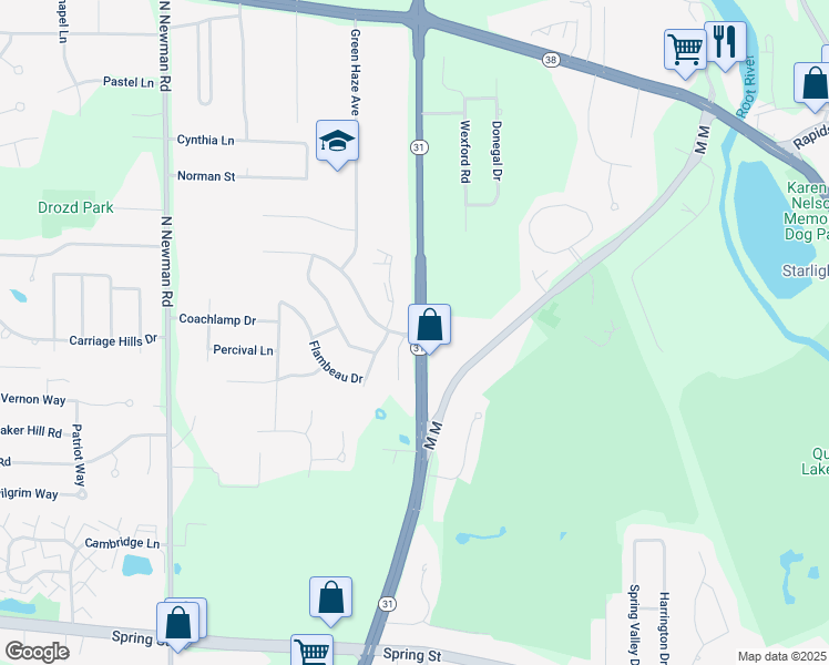 map of restaurants, bars, coffee shops, grocery stores, and more near 1947 Menomonee Avenue in Mount Pleasant