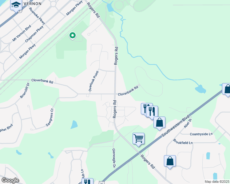 map of restaurants, bars, coffee shops, grocery stores, and more near 5303 Rogers Road in Hamburg