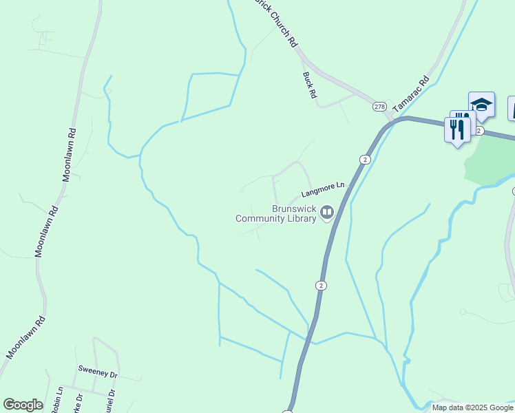 map of restaurants, bars, coffee shops, grocery stores, and more near 31 Langmore Lane in Troy