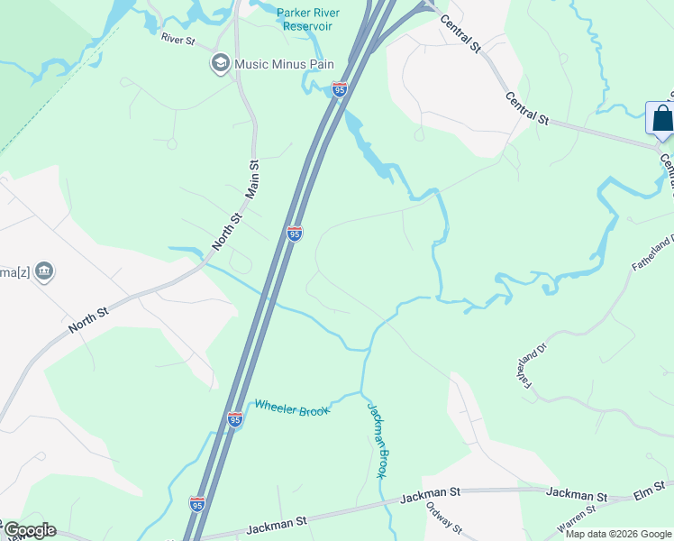 map of restaurants, bars, coffee shops, grocery stores, and more near 65 Larkin Road in Newbury