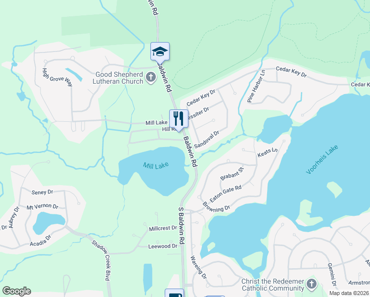 map of restaurants, bars, coffee shops, grocery stores, and more near in Oakland County