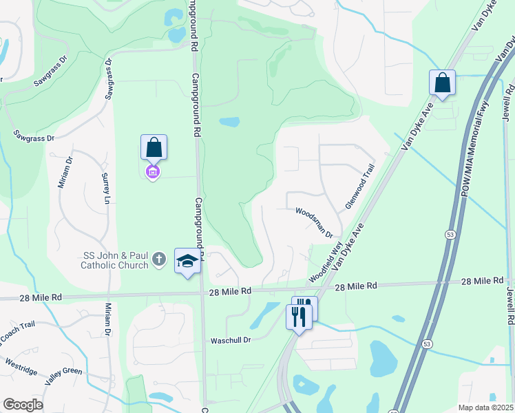 map of restaurants, bars, coffee shops, grocery stores, and more near 61406 Pinehurst in Washington