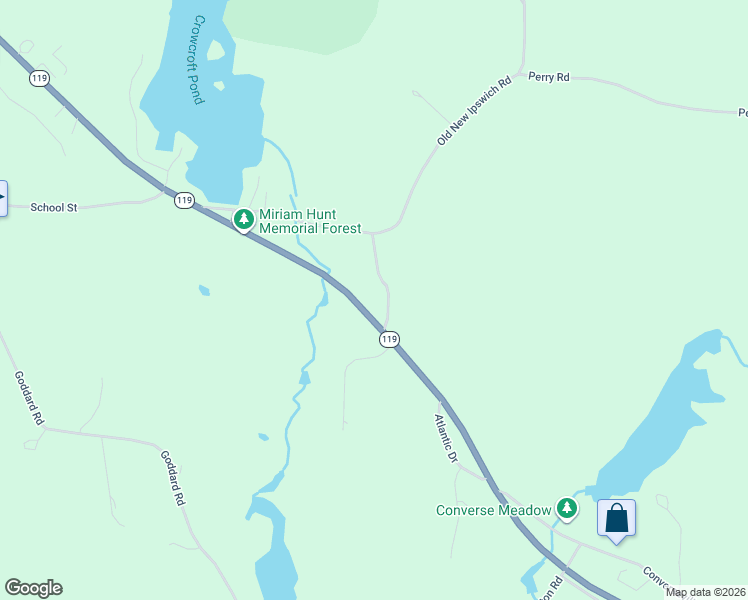 map of restaurants, bars, coffee shops, grocery stores, and more near 34 Old New Ipswich Road in Rindge