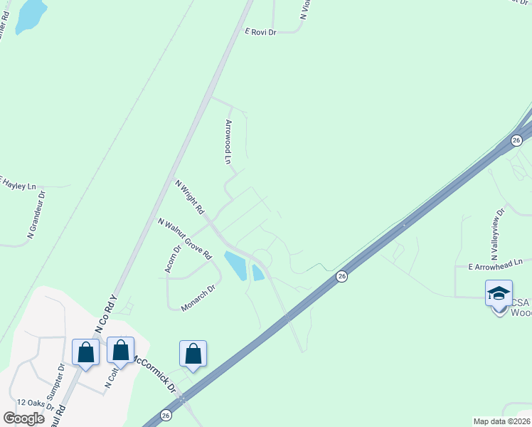 map of restaurants, bars, coffee shops, grocery stores, and more near 3625 Voda Drive in Milton