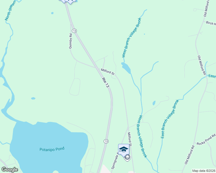 map of restaurants, bars, coffee shops, grocery stores, and more near 48 Milford Street in Brookline