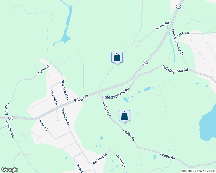 map of restaurants, bars, coffee shops, grocery stores, and more near 1029 Bridge Street in Pelham