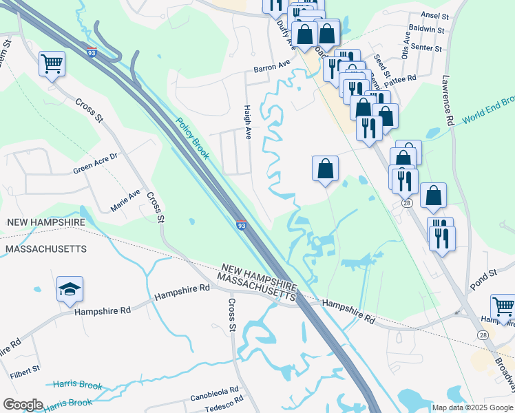 map of restaurants, bars, coffee shops, grocery stores, and more near 50 Haigh Avenue in Salem