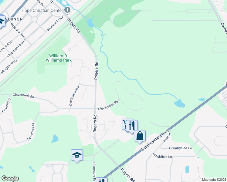 map of restaurants, bars, coffee shops, grocery stores, and more near 5006 Woodway Court in Hamburg