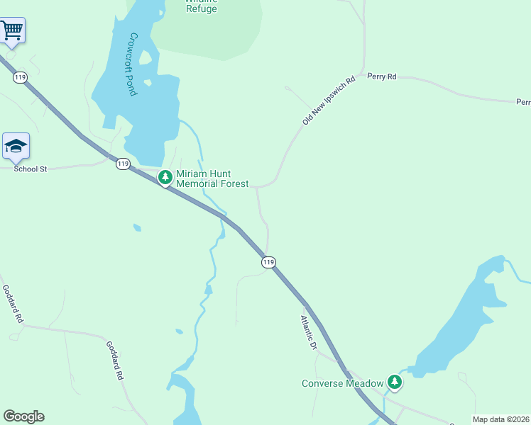 map of restaurants, bars, coffee shops, grocery stores, and more near 34 Old New Ipswich Road in Rindge
