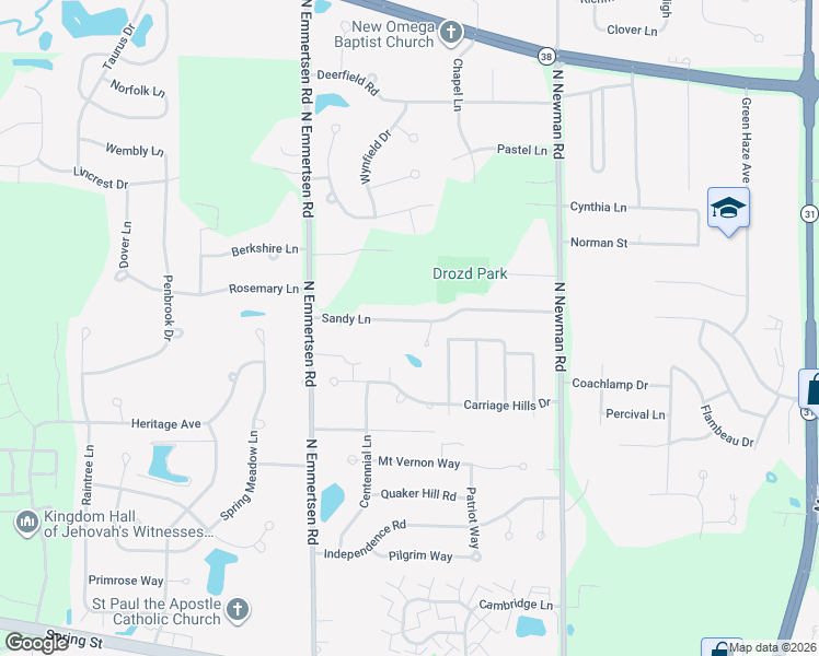 map of restaurants, bars, coffee shops, grocery stores, and more near 5908 Sandy Lane in Mount Pleasant