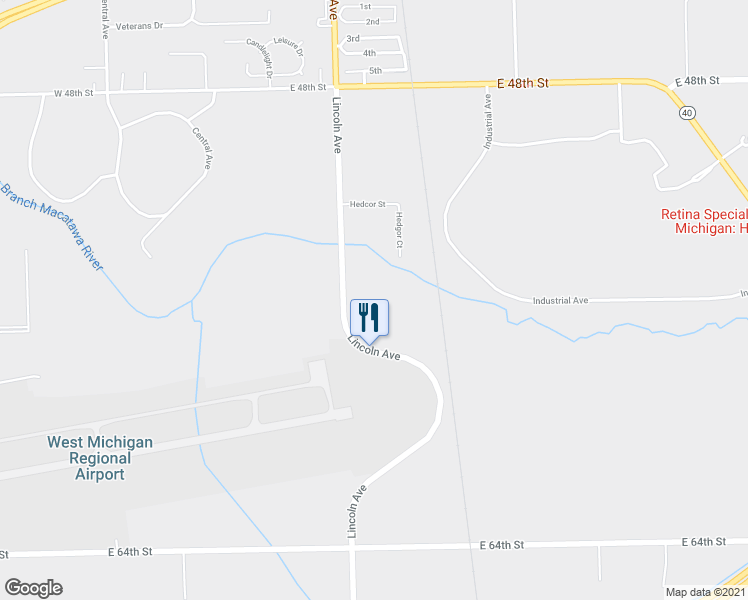 map of restaurants, bars, coffee shops, grocery stores, and more near 1455 Lincoln Avenue in Holland