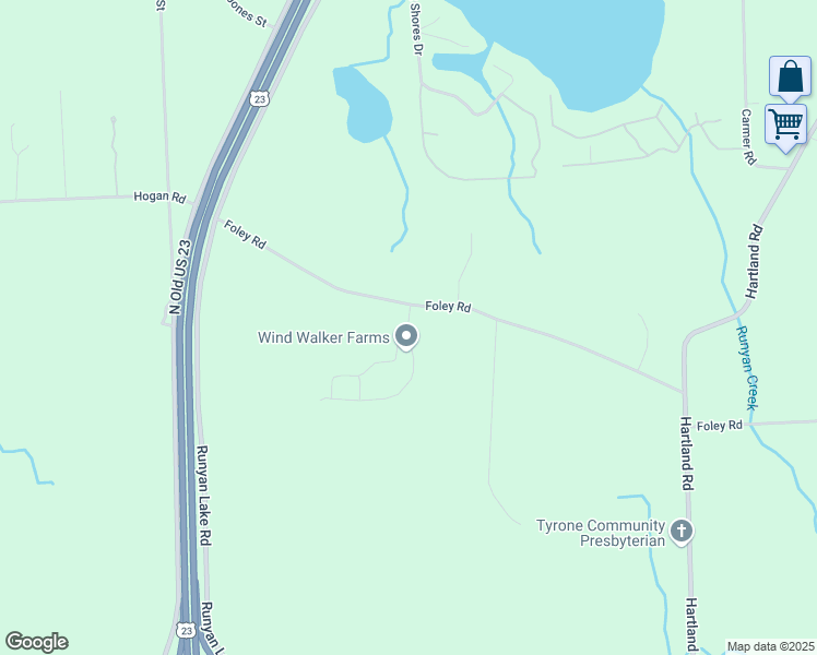 map of restaurants, bars, coffee shops, grocery stores, and more near 9374 Valley View Drive in Fenton