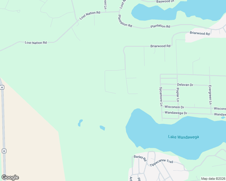 map of restaurants, bars, coffee shops, grocery stores, and more near W5593 Briarwood Road in Elkhorn