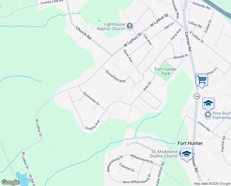 map of restaurants, bars, coffee shops, grocery stores, and more near 205 Samuel Court in Schenectady